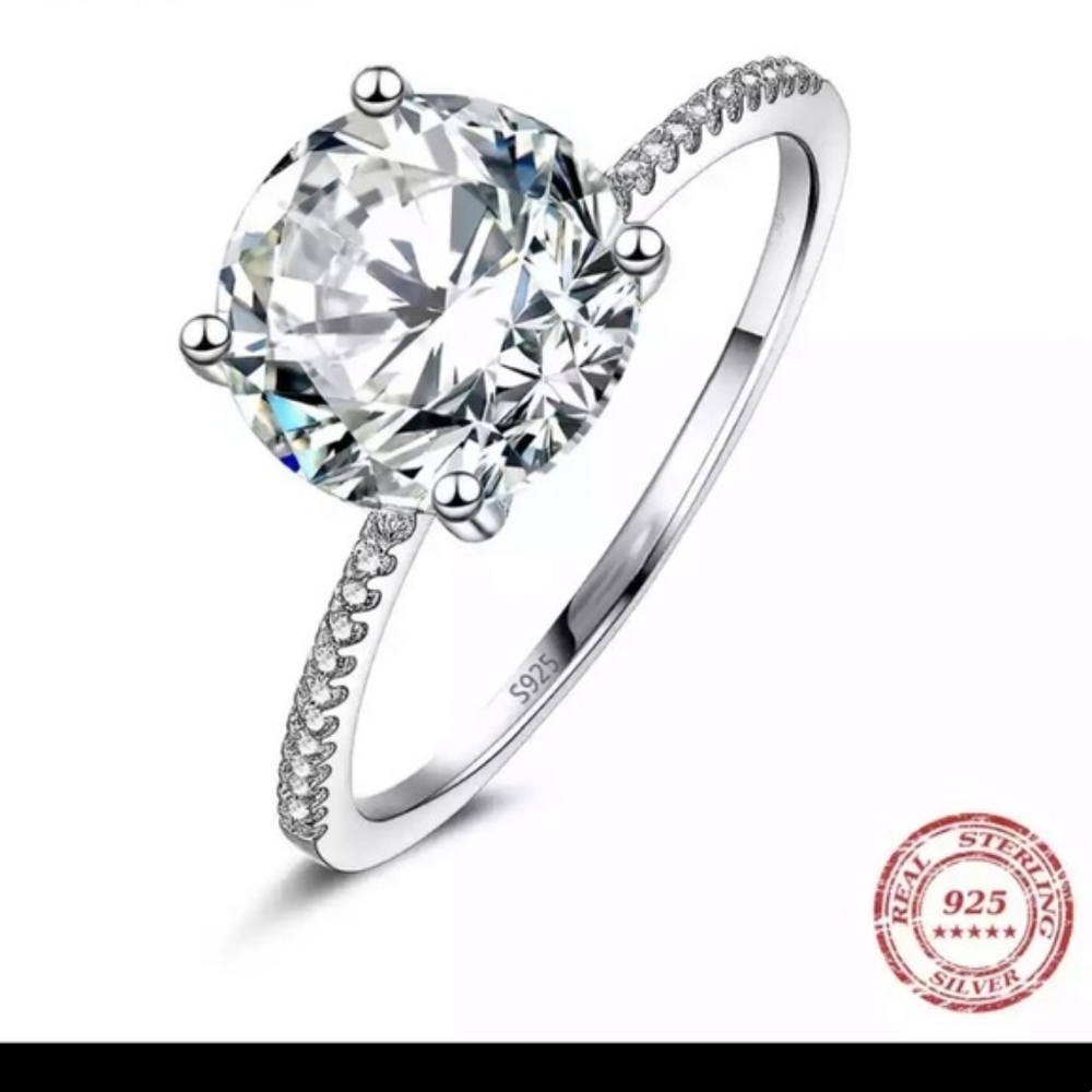 ♡New sterling silver 3ct white sapphire♡